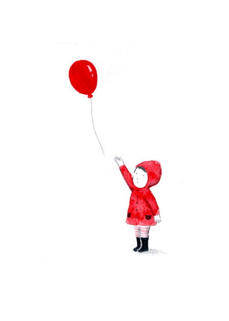 Red Balloon - limited edition print (number 3/50)