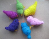set of 6 spring birds, felt