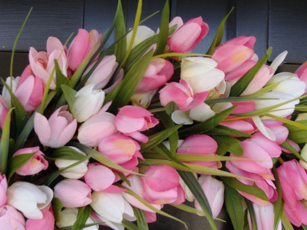 Pink Mini Tulip Spring Wreath- Last One, Shop Sale
