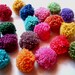 Rainbow Party Pom Pom, cotton pom pom, yarn pom pom, yarn balls, decoration, birthday, nursery, party decoration, 50 poms, carnival, iammie