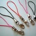 Mini Straps, phone strap, Set of FIVE, keychain, key chain, clasp, charm, supplies, phone charm, pink, black, iammie, SALE, discounted