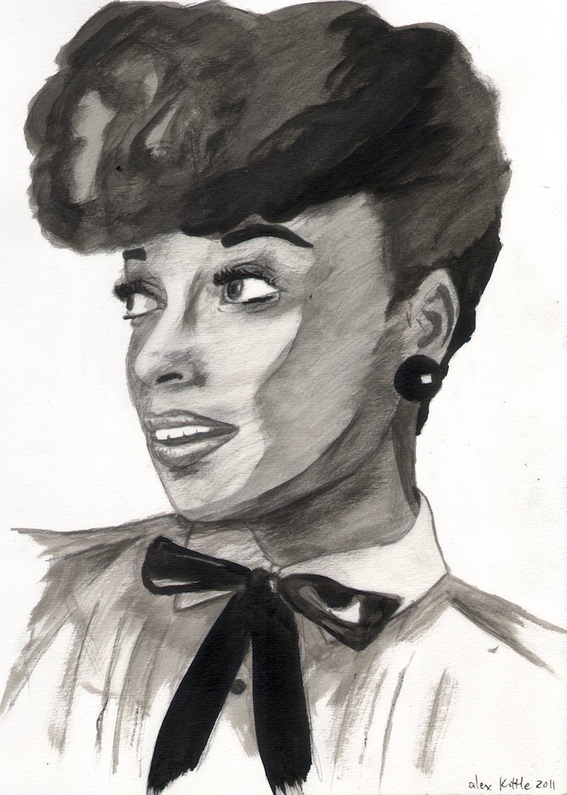 Janelle Monae Ink Drawing