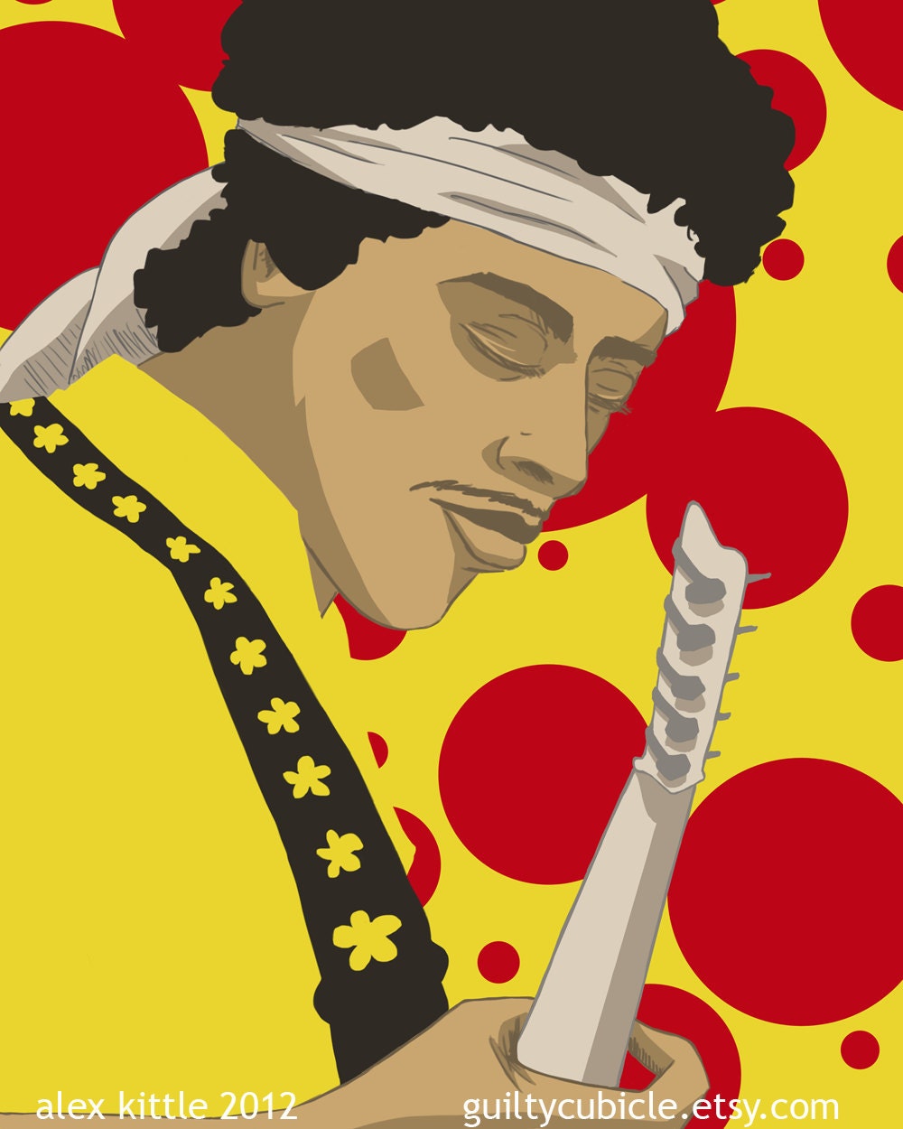 Jimi Hendrix Original Portrait Print