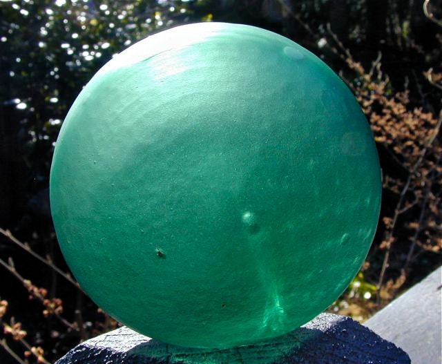 Vintage Fishing Float Glass Japanese - Jade Garden 3 PC - Home Decor, Glass, Blown Glass, Nautical, Ocean, Sea, Cottage, Beach, Garden Decor