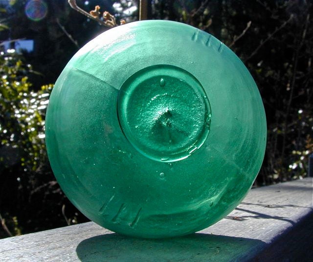 Vintage Fishing Float Glass Japanese - Jade Garden 3 PC - Home Decor, Glass, Blown Glass, Nautical, Ocean, Sea, Cottage, Beach, Garden Decor