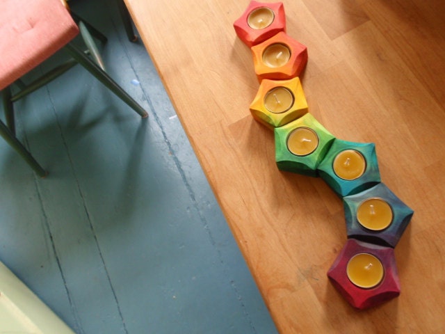 spectrum - waldorf candle holders  - (set of 4)