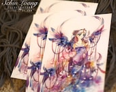 Crystal Princess. angel anime watercolor bird lolita art print