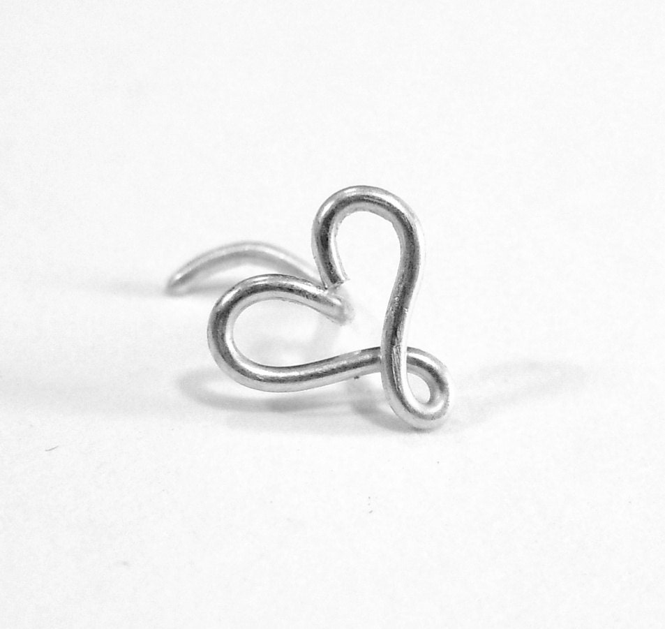 Heart Nose Ring 20 gauge