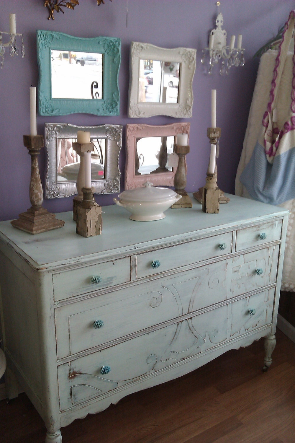 listing for tiffany deposit antique dresser shabby chic beach cottage aqua blue prairie tiffany robins egg vintage