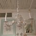vintage tole chandelier shabby chic roses pink white cottage girls bedroom