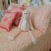 cat cat kitty vintage chenille bedspread shabby chic stuffed animal pink cottage girl baby