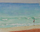 Cancun - Storm Flag on the Beach Greeting Cards Nan Henke 4 1/4 x 5 1/2 inch (a set of 4) Blank