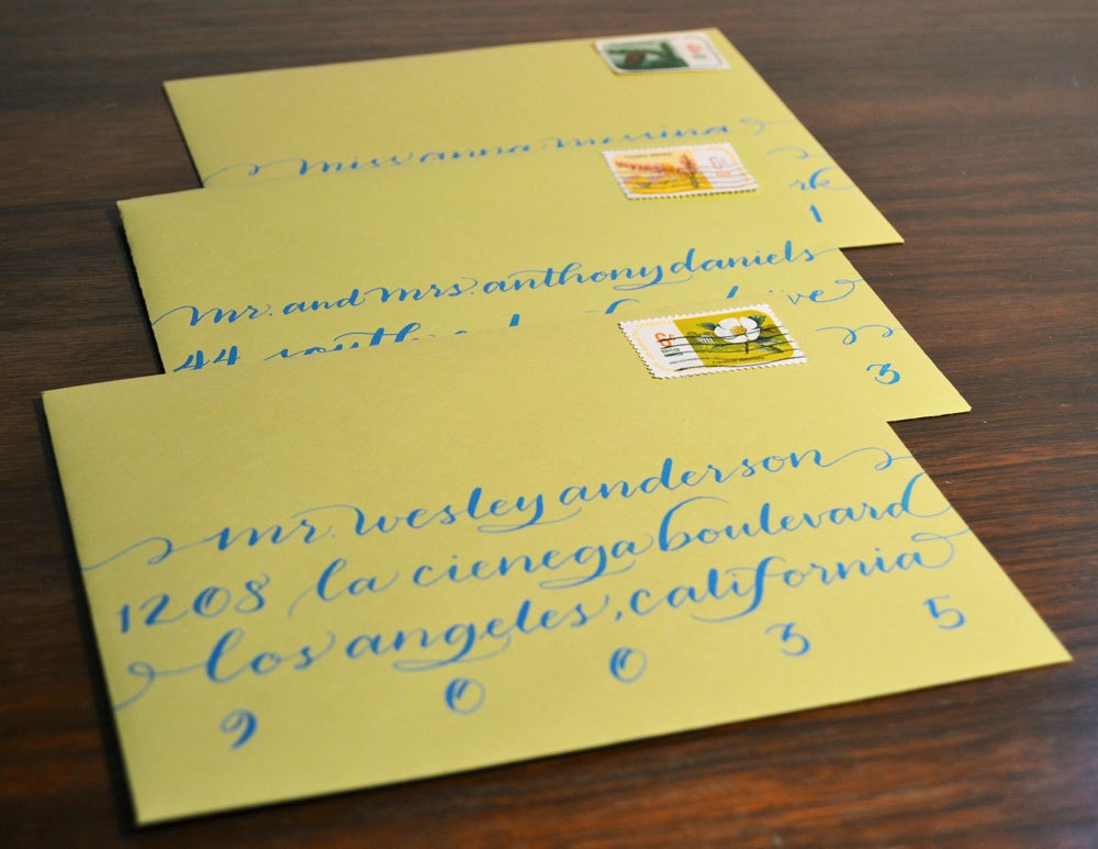 Calligraphy for your wedding invitations- Katie elongated script