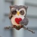Needle Felted Owl Ornament - Searching with Heart