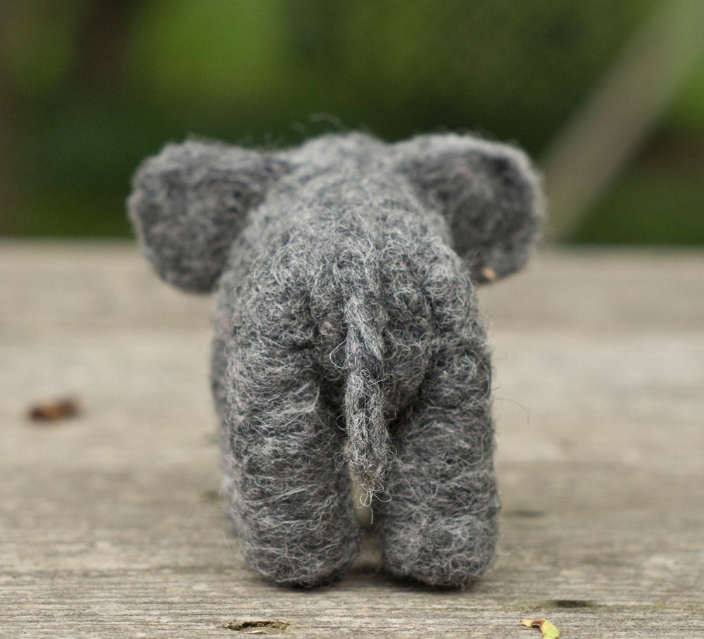 Needle Felted Elephant with Heart