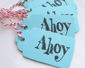 Ahoy Gift Tags - Set of 8 - Custom Colors Available - Pirate Party Tags Nautical Birthday Party Favor Tags Il_170x135