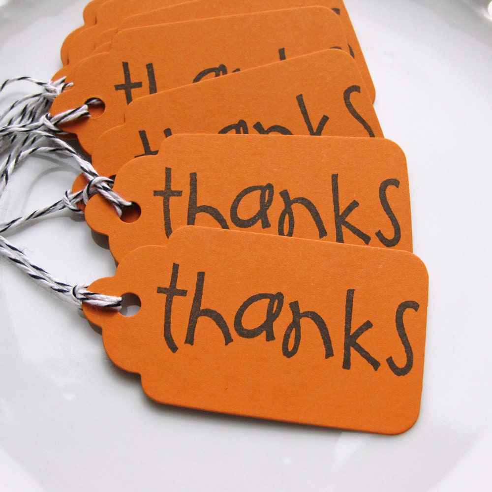 Thanks Gift Tags - Set of 8 - Custom Colors Available - Thank You Party Favor Tags Il_170x135