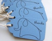 Elephant Gift Tags Thanks - Set of 8 - Elephant Baby Shower Elephant Birthday Party Thank You Favor Tags Il_170x135