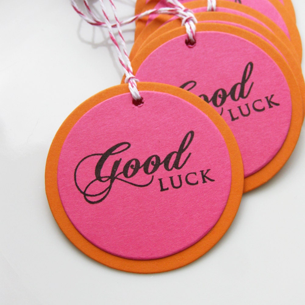 Good Luck Tags - Set of 6 - Custom Colors Available - Retirement Party Graduation Favor Tags Il_170x135
