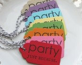 Birthday Party Tags - Set of 8 - Custom Colors Available - Party Favor Tags Il_170x135