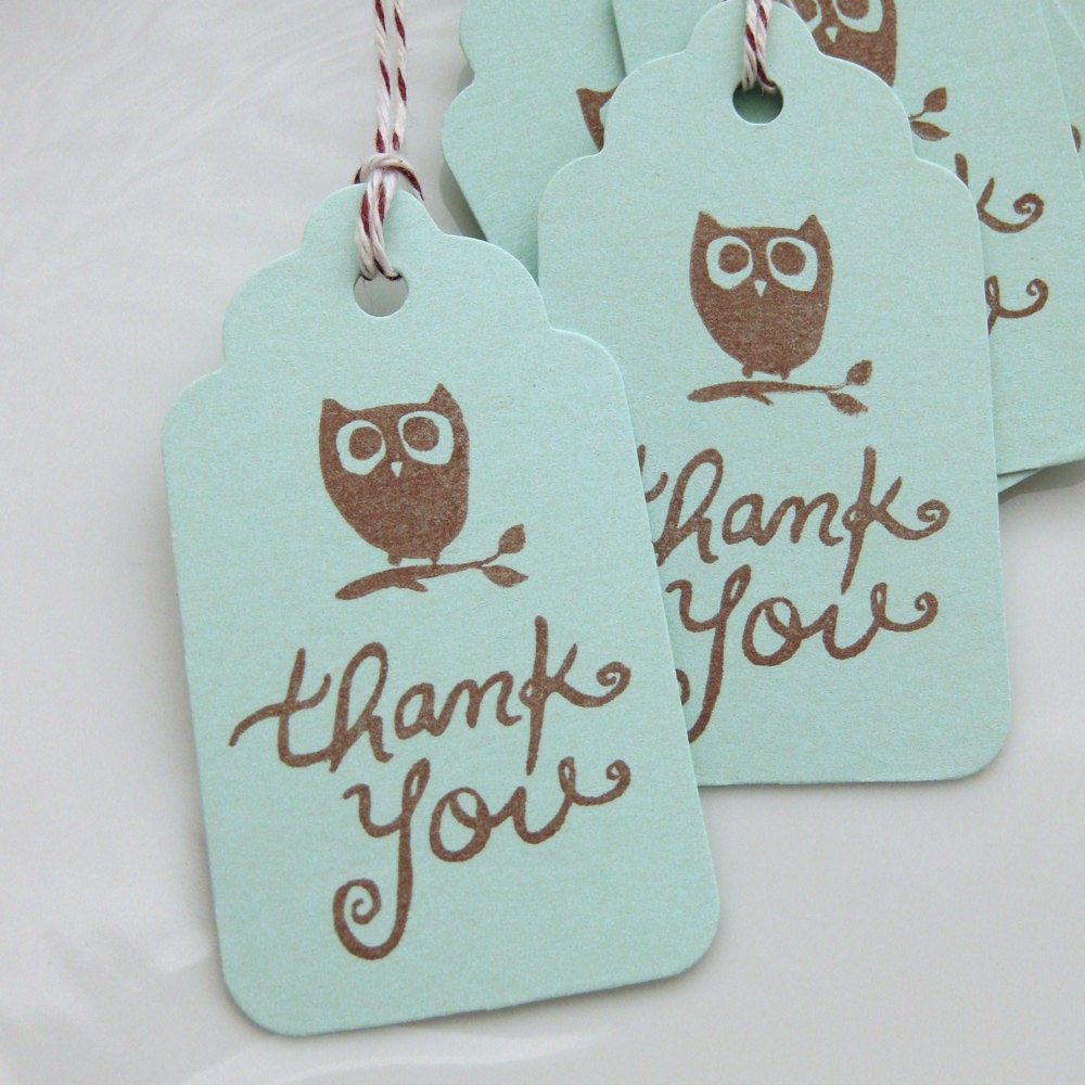 Thank You Tags Owl Favor Tag - Set of 8 - Custom Colors Available - Baby Shower Tags Owl Party Tags Il_570xn