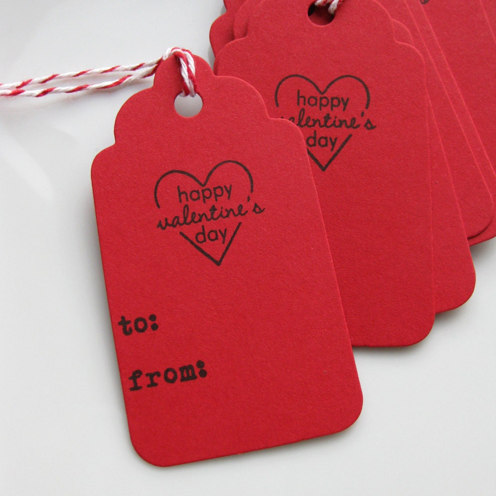 Valentine's Day Tags To From - Set of 8 - Custom Colors Available - Happy Valentine's Day Favor Tags Valentine's Day Party Tags Il_570xn