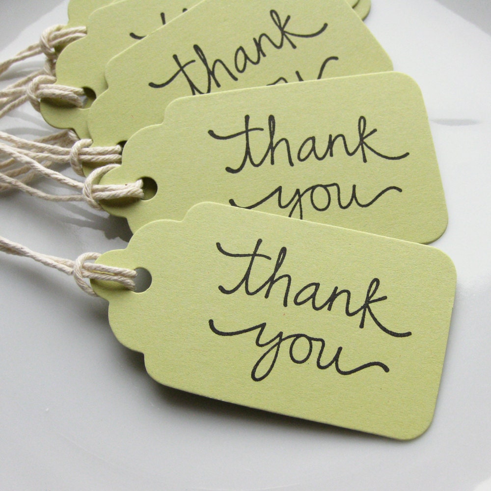 Thank You Tags Favor Gift Tag - Set of 8 - Custom Colors Available