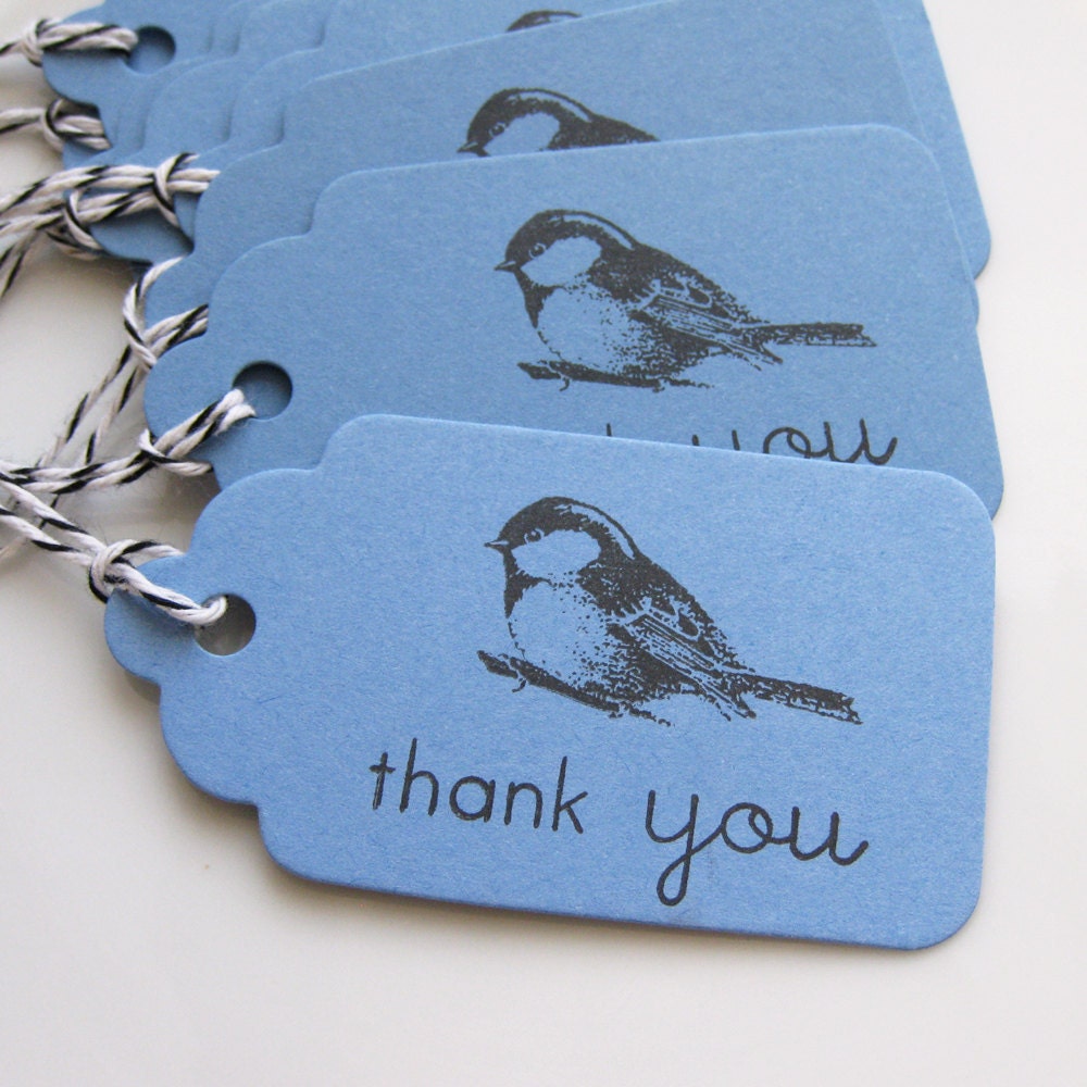 Thank You Tags Bird - Set of 8 - Custom Colors Available - Bird Favor Tags Thank You Bird Tags Bridal Shower Baby Shower Birthday Tags Il_570xn
