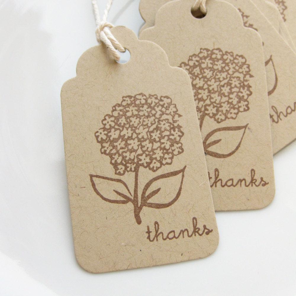 Hydrangea Thanks Tags - Set of 8 - Custom Colors Available - Bridal Shower Tags Wedding Favor Thank You Tags Il_570xn