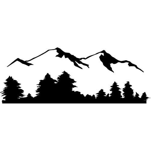 Mountain View - LARGE - Vinyl Wall Decal, Sticker