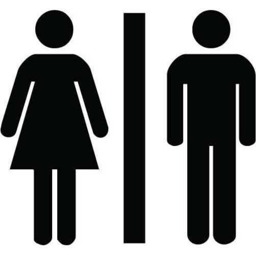 Unisex Bathroom Sign Funny sticker for your toilet by wallstickz