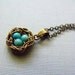 Mothers Day Wire Wrapped Bird Nest Necklace