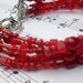 SALE / Beautiful Red Glass beaded Bracelet / Red Glass beaded Toggel Clasp Bangle
