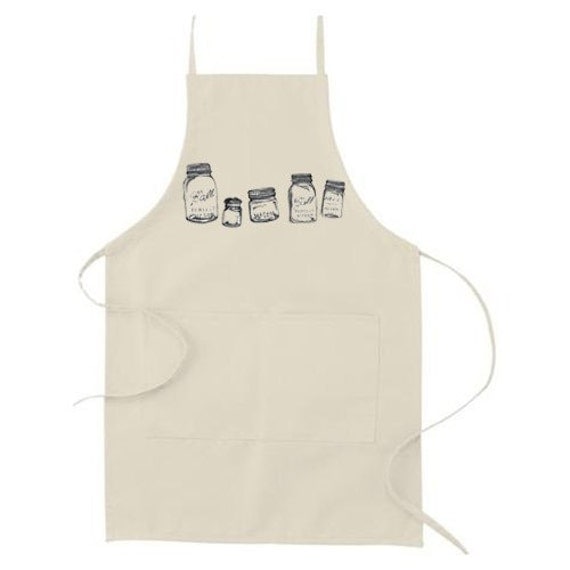 Mason Jar Design- Natural Canvas Apron - Canning, Preserving, Homesteading-