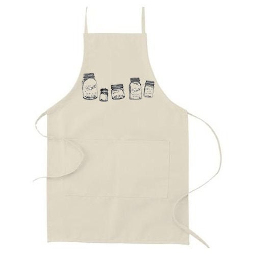 Mason Jar Design- Natural Canvas Apron - Canning, Preserving, Homesteading-