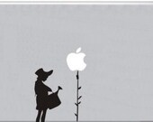 Girl Watering Apple Tree Decal Macbook Mack Computer Laptop Sticker