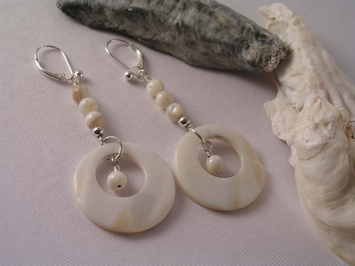 Mother of Pearl Sterling Silver Earrings