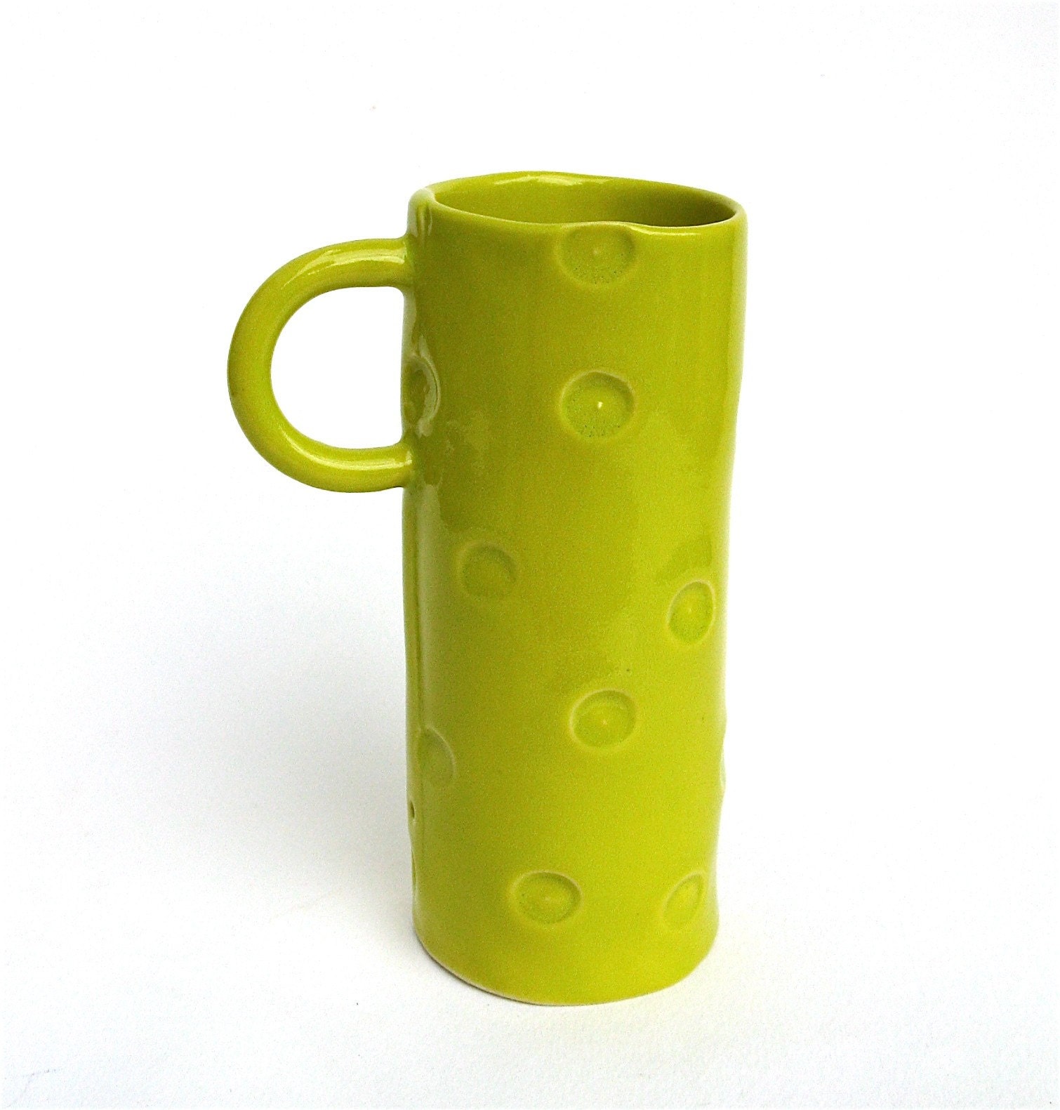 whimsical hand built porcelain cup with dots