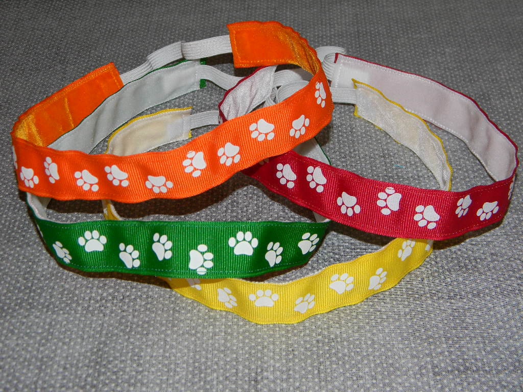 Non-slip PAWPRINT headbands.  Available in 7 colors.  Great for work, sports or everyday.