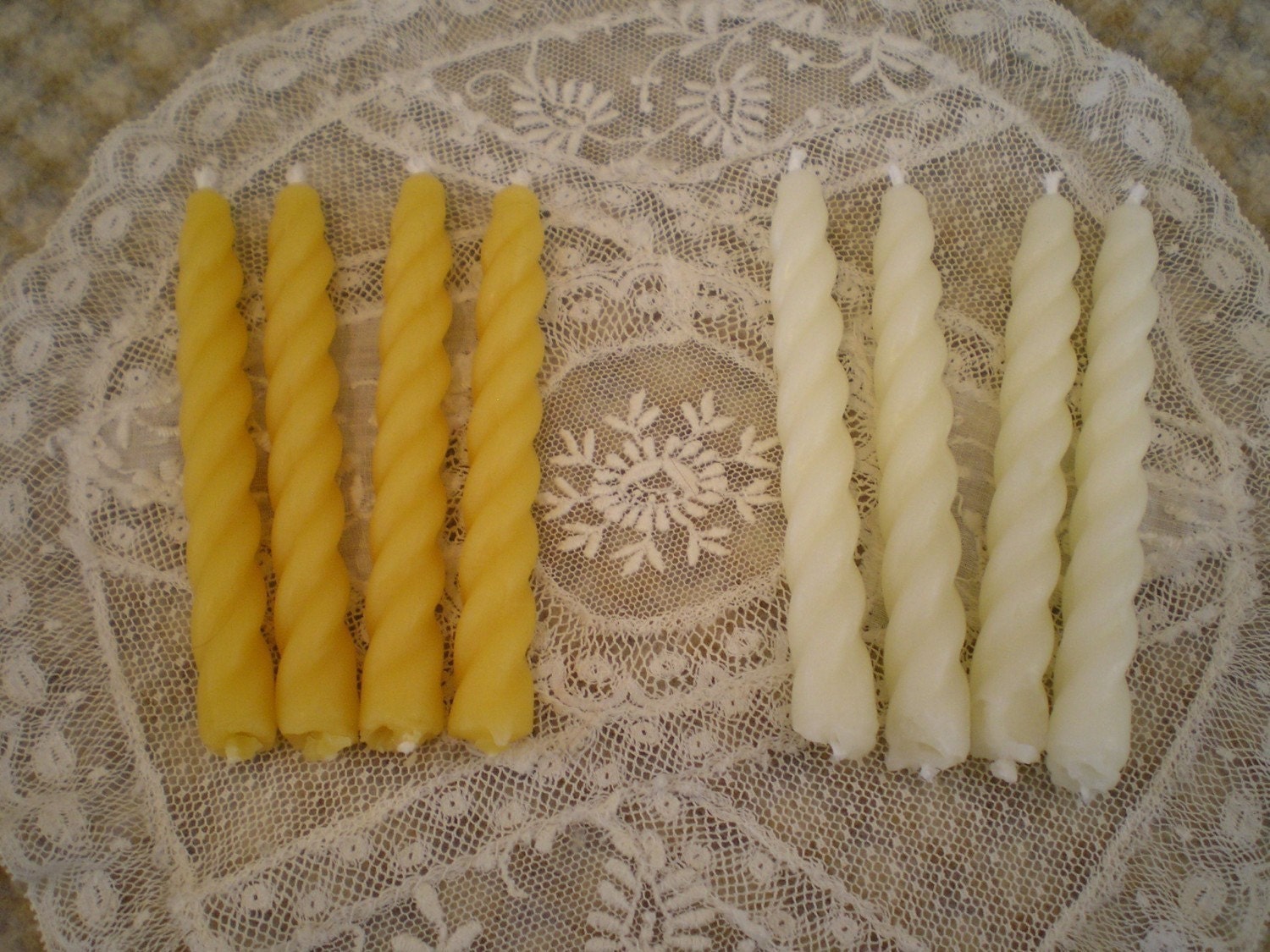 Pure Beeswax Tiny Twist Taper Candles Set by PeaceBlossomCandles