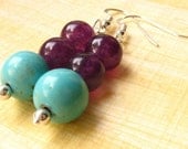 Amethyst and Turquoise Earrings - Egyptian Oasis