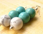 Turquoise and Howlite Earrings - Mediterranean