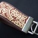 Mini Key Fob Keychain - Amy Butler Brown Lacework