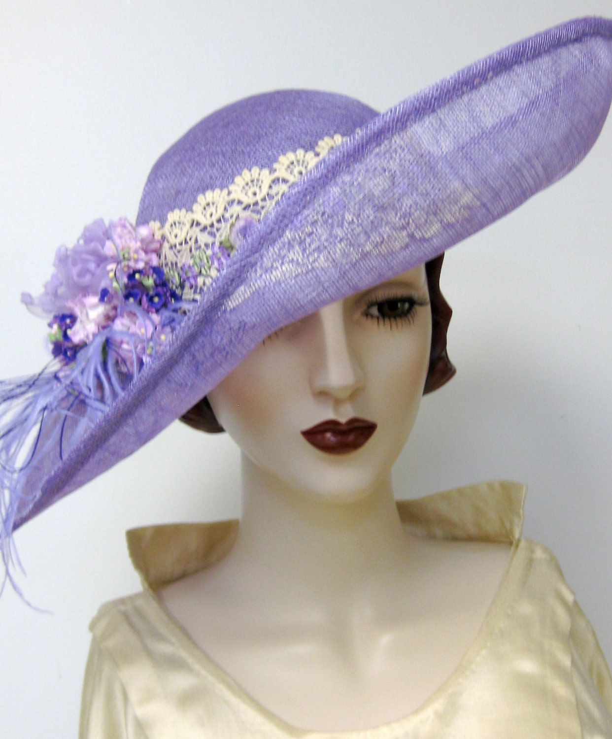 Edwardian Inspired Lavender Portrait Hat