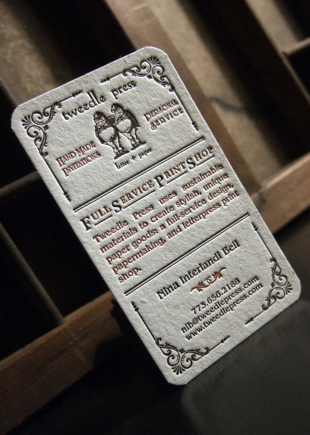 Custom Letterpress Business Cards - Sample