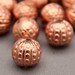 30 Vintage Bumpy Copper Textured Beads 8mm