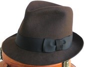Men's Felt Fedora Hat- Brown Men's Hat- Mad Men- Winter Accessories- Fall Fashion