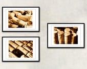Set of 3 Wine Cork Prints - For Wine Lovers - Home Decor - Kitchen