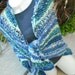 Rhapsody in Blue Oversized Hand Knit Shawl Wrap