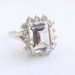 White Topaz Ring Emerald Cluster Sterling Silver April birthstone